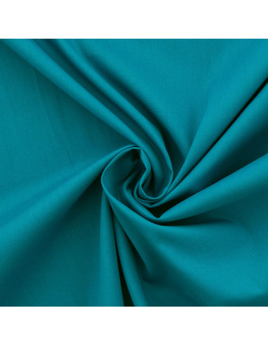 Tessuto popeline di cotone - Blu pavone