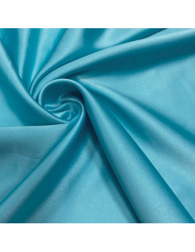 Tessuto satinato elasticizzato - Blu turchese