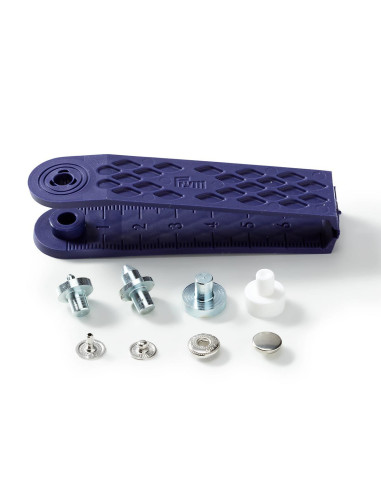 Scatola di 10 bottoni a pressione anorak Argento con attrezzo 8 mm