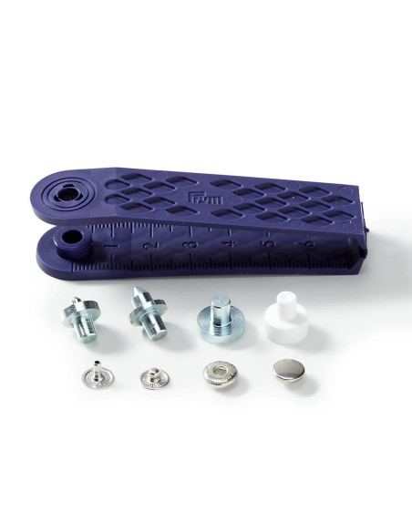 Scatola di 10 bottoni a pressione anorak Argento con attrezzo 8 mm