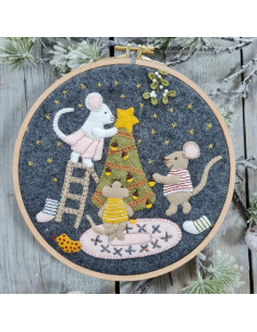 Kit feltro con telaio - Famiglia di topi a Natale