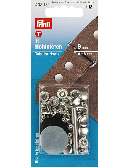 Set di 15 rivetti tubolari con utensile di perforazione 4-6 mm