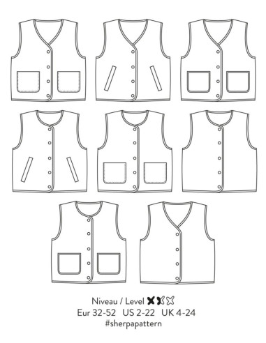 Modello di gilet senza maniche Sherpa - Atelier Scämmit