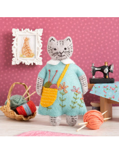 Kit feltro - Signora Gatto Lavora a Maglia
