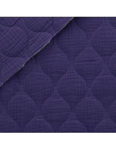 Tessuto doppia garza trapuntato wave - Viola