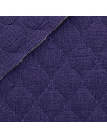 Tessuto doppia garza trapuntato wave - Viola