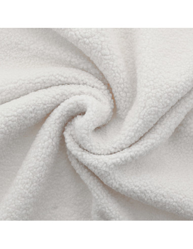 Tessuto pelliccia bouclé Teddy - Ecru