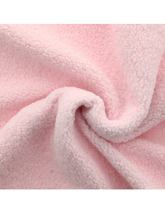 Tessuto pelliccia bouclé Teddy - Rosa pastello