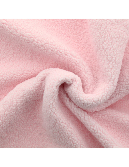Tessuto pelliccia bouclé Teddy - Rosa pastello