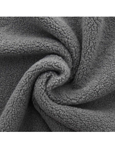 Tessuto pelliccia bouclé Teddy - Grigio scuro
