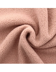 Tessuto pelliccia bouclé Teddy - Rosa antico