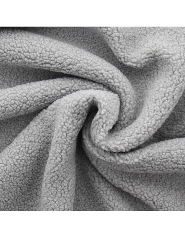 Tessuto pelliccia bouclé Teddy - Grigio argento
