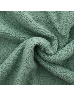 Tessuto pelliccia bouclé Teddy - Verde salvia