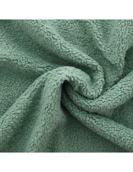Tessuto pelliccia bouclé Teddy - Verde salvia