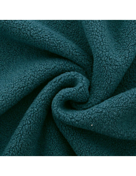 Tessuto pelliccia bouclé Teddy - Blu petrolio