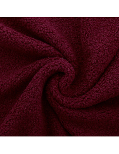 Tessuto pelliccia bouclé Teddy - Bordeaux