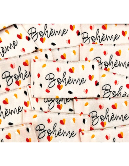 Set di 5 etichette tessute da cucire Bohème