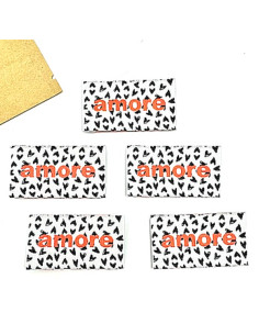 Set di 5 etichette tessute da cucire Amore 2