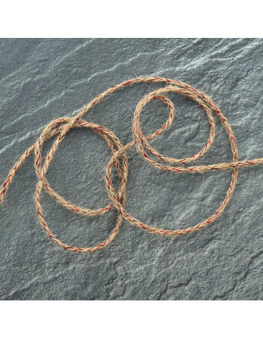 Treccia rotonda juta lurex - Rosso