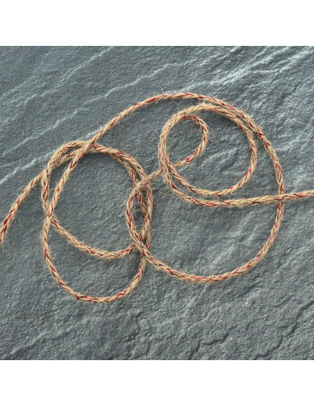 Treccia rotonda juta lurex - Rosso