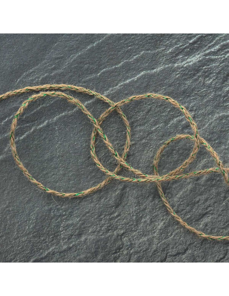 Treccia rotonda juta lurex - Verde