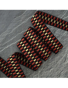 Cinturino a scacchi lurex - Ruggine