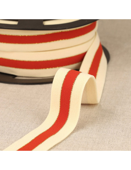 Elastico bicolore bordi oro - Terracotta