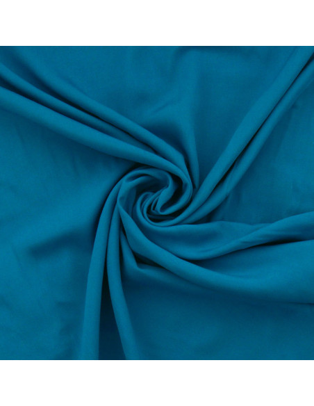 Tessuto popeline di viscosa - Blu petrolio
