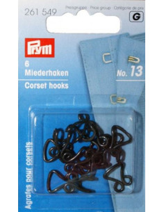 Ganci e chiusure per corsetti - Nero per 6
