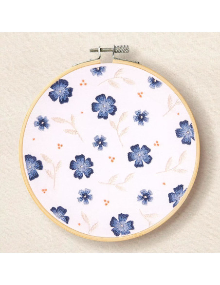 Kit ricamo - Fiori blu