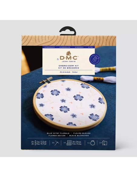Kit ricamo - Fiori blu