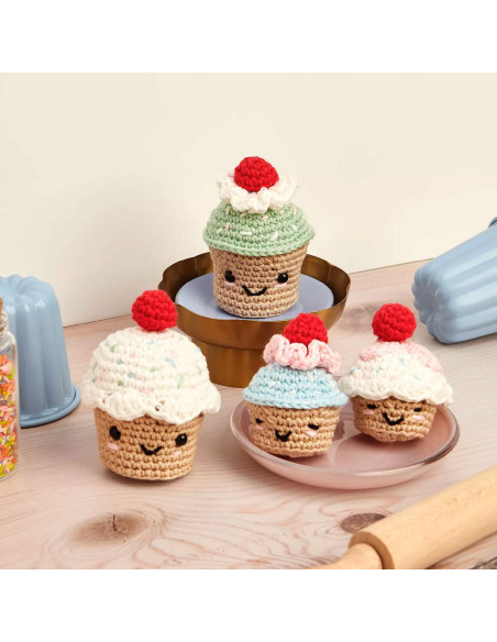 Kit amigurumi - Cupcake ciliegie