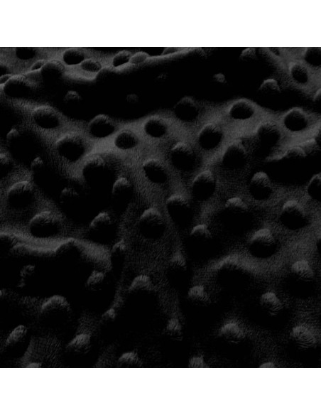 Tessuto minky a pois - Nero