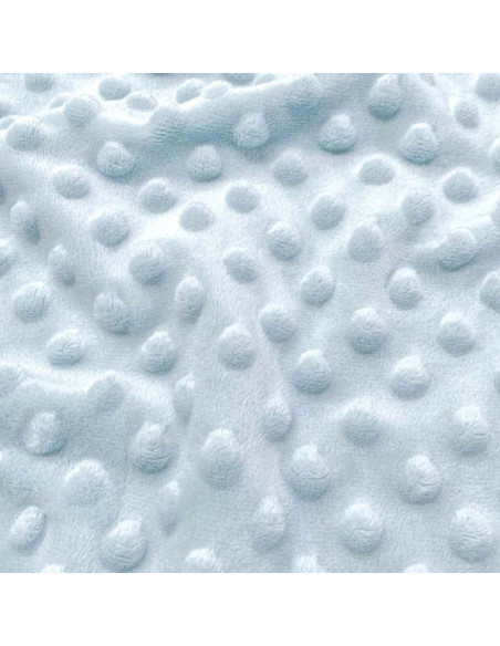 Tessuto minky a pois - Azzurro