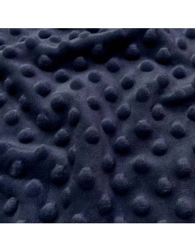 Tessuto minky a pois - Blu notte