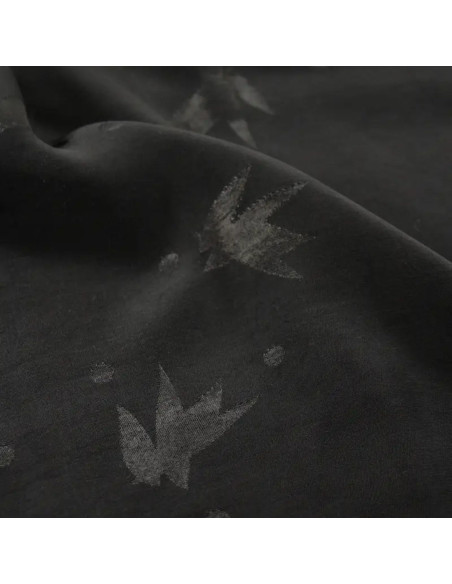 Tessuto jacquard di viscosa Streli Nero - Églantine & Zoé