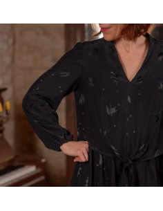 Tessuto jacquard di viscosa Streli Nero - Églantine & Zoé 2