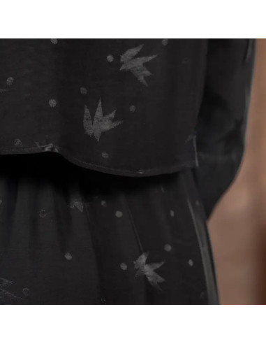Tessuto jacquard di viscosa Streli Nero - Églantine & Zoé