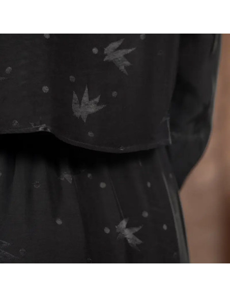 Tessuto jacquard di viscosa Streli Nero - Églantine & Zoé