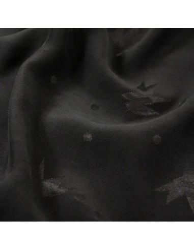 Tessuto jacquard di viscosa Streli Nero - Églantine & Zoé