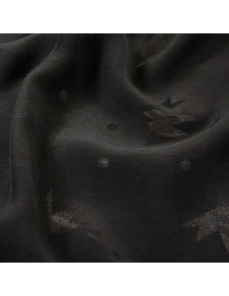 Tessuto jacquard di viscosa Streli Nero - Églantine & Zoé