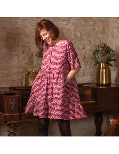 Tessuto viscosa Dam Rosa Magenta - Églantine & Zoé