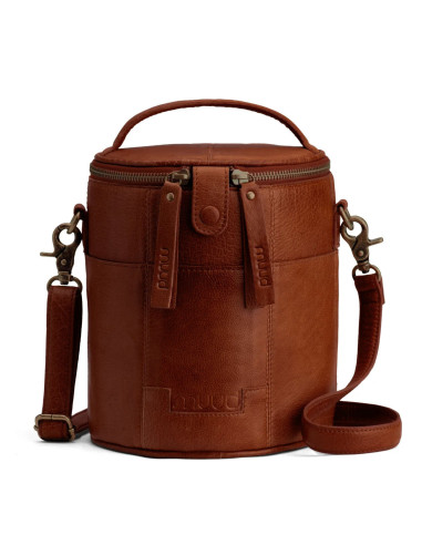 Borsa portaoggetti in pelle per il lavoro a maglia Muud Saturn edizione limitata - Marrone Ricco