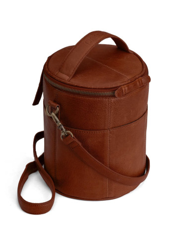 Borsa portaoggetti in pelle per il lavoro a maglia Muud Saturn edizione limitata - Marrone Ricco
