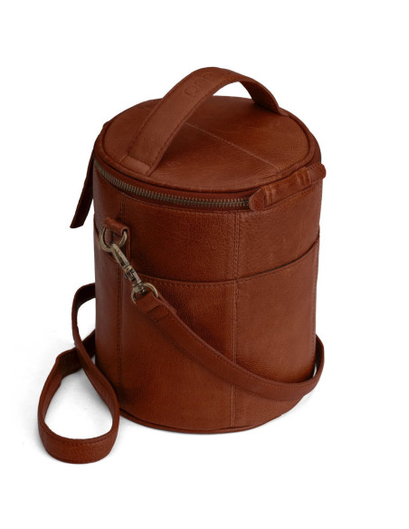 Borsa portaoggetti in pelle per il lavoro a maglia Muud Saturn edizione limitata - Marrone Ricco