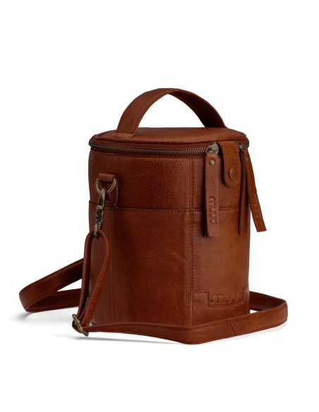 Borsa portaoggetti in pelle per il lavoro a maglia Muud Saturn edizione limitata - Marrone Ricco