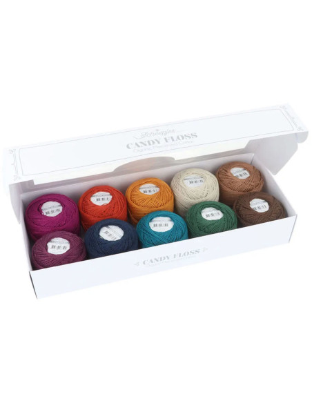 Confezione di 10 gomitoli di cotone perlato Scheepjes Candy Floss N°10 - Autumn Spice