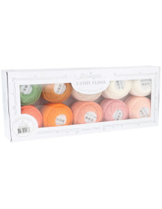 Confezione di 10 gomitoli di cotone perlato Scheepjes Candy Floss N°10 - Peachy
