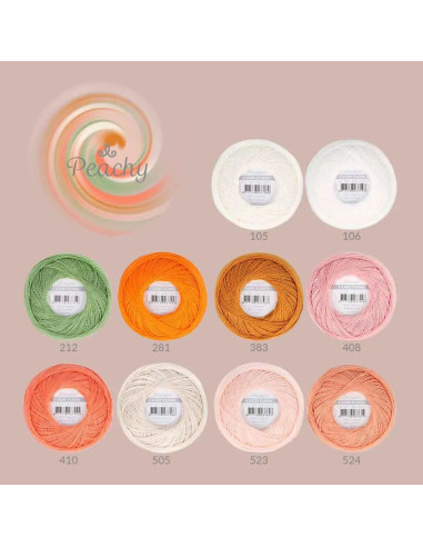 Confezione di 10 gomitoli di cotone perlato Scheepjes Candy Floss N°10 - Peachy