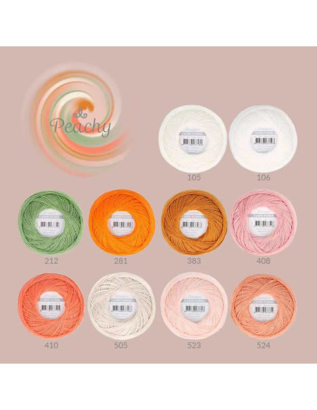 Confezione di 10 gomitoli di cotone perlato Scheepjes Candy Floss N°10 - Peachy